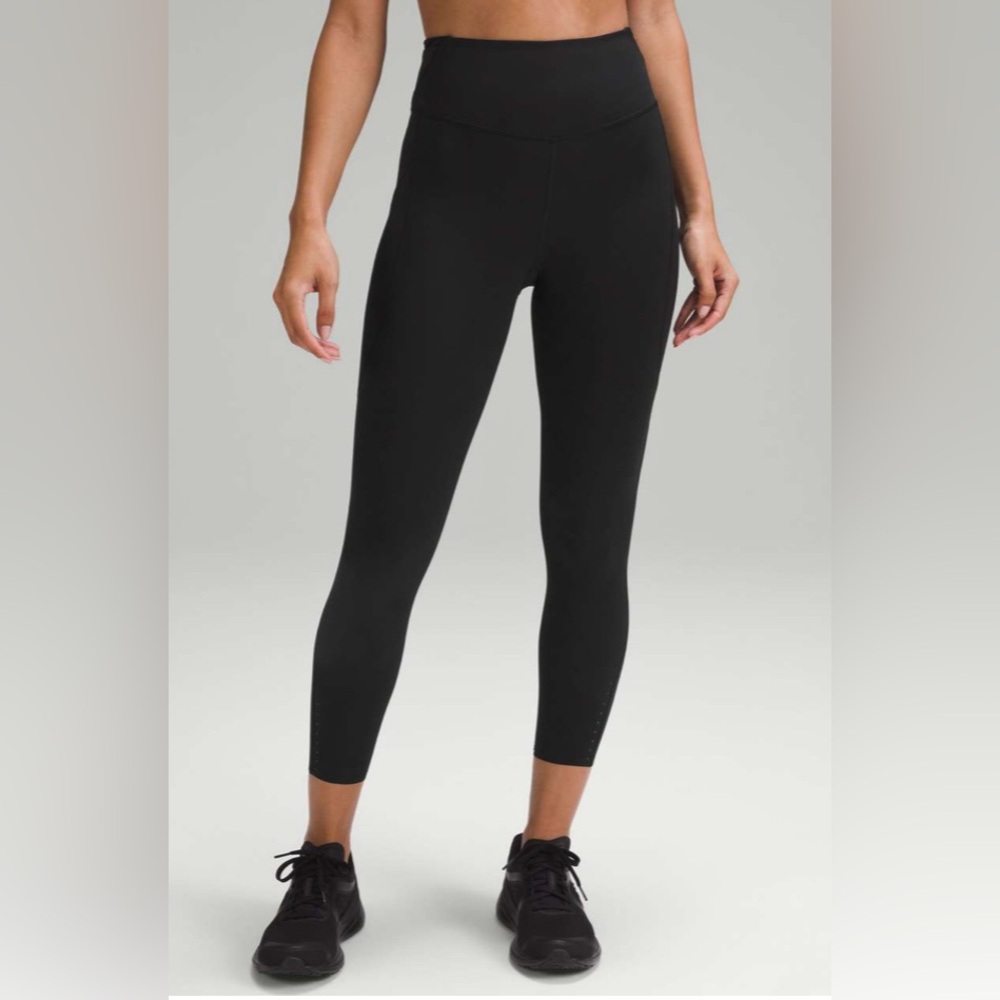 NWT Lululemon Fast and Free High Rise Tights 25” With Pockets Black Size 2